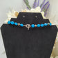 Druzy Agate with Blue Apatite Beads Handmade Necklace