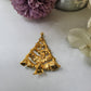 Vintage 1970's Christmas Tree Green Enamel Brooch