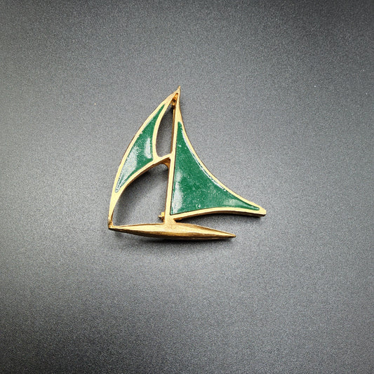 Vintage 70's Sailboat Brooch by Joy