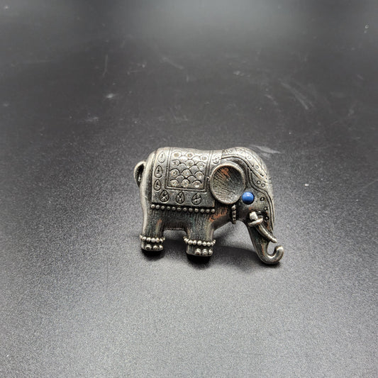 Lucky Brand 3D Elephant Silver and Turquoise