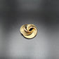 Vintage Round Gold Toned Brushed Chunky Brooch