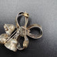 Vintage Mexico Sterling Silver Bow and Bells Brooch signed RJP