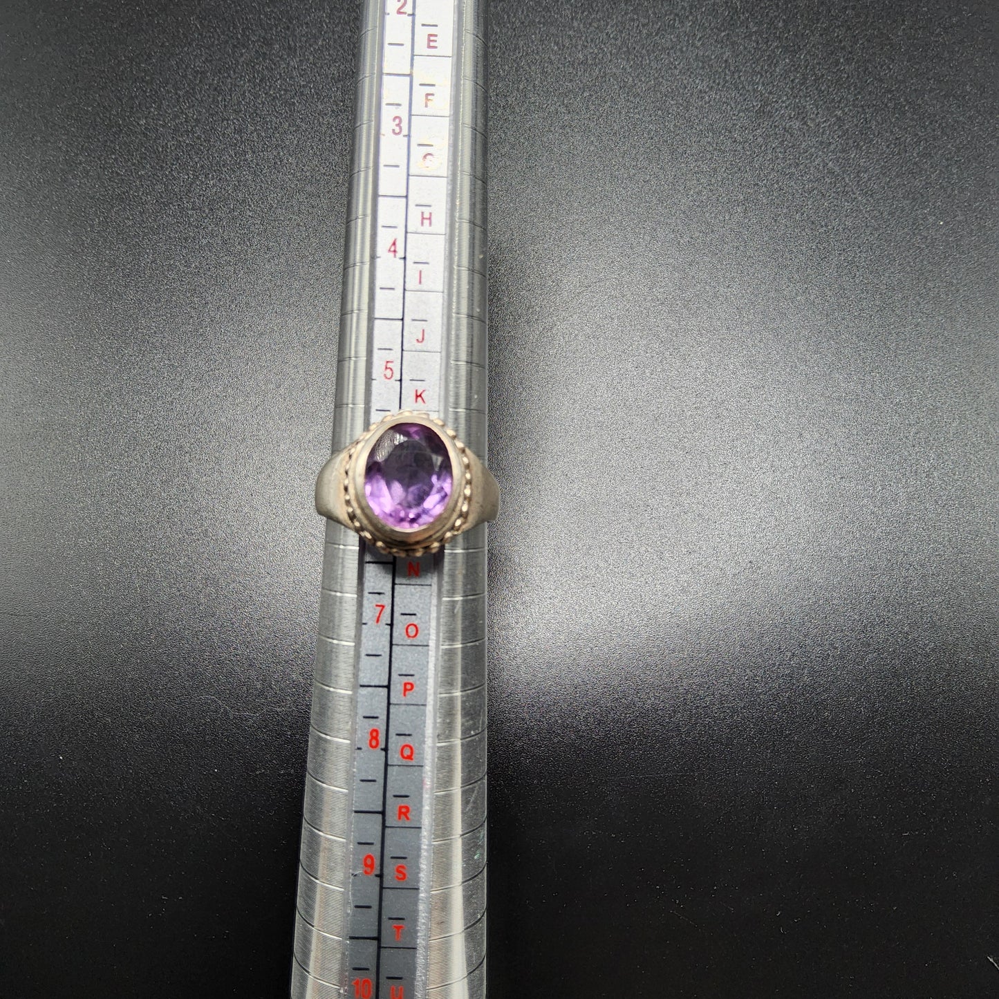 Amethyst Faceted 925 Ring Size 6