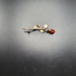 Vintage Rose Bud Brooch with Amber Stone SS