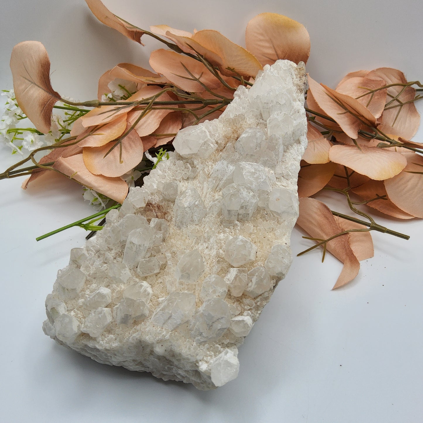 Arctic White Quartz Crystal Cluster