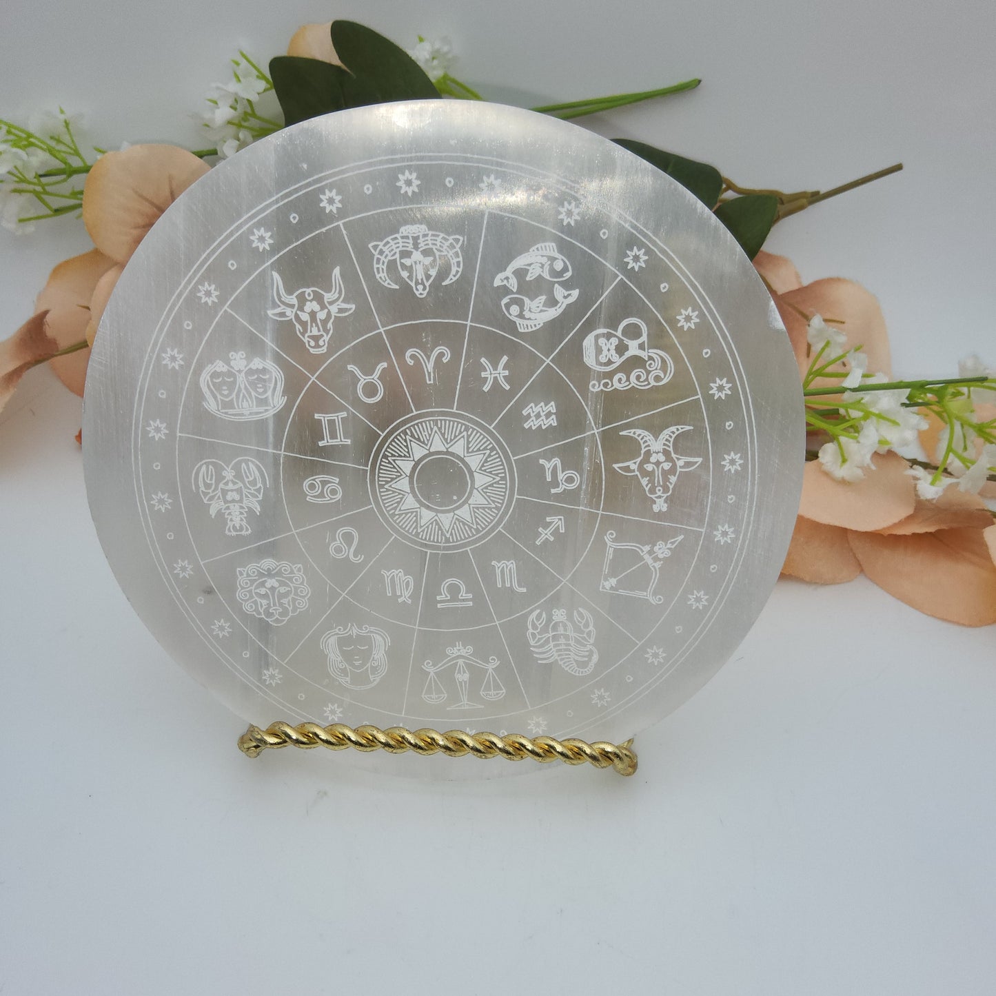 Selenite Astrology Charging Plate